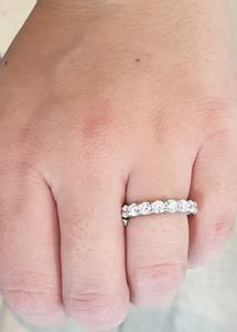 Eternity Wedding Band Zircon <b>Ring</b> For Women In Sterling Silver Elegant Jewelry Anniversary Gift Stacking <b>Ring</b> Bridal Style - Product Image 3