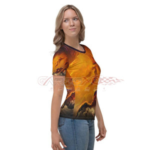 T-shirt à sublimation en polyester pour femmes T-shirt décontracté imprimé léger à la mode T-shirt à sublimation graphique personnalisé - Product Image 6