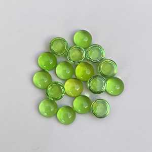 Nueva llegada joyería hecha a mano de oliva natural peridoto cabujón corte ovalado 4mm 30mm calibrado parte posterior plana suelta para collar anillo - Product Image 4