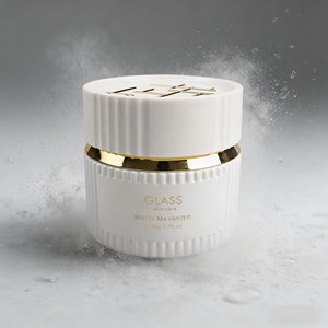 Barattolo in Vetro Bianco Scanalato di Lusso Personalizzato 30g 50g con Bordo Dorato per Contenitore di Siero per la Cura della Pelle - Product Image 3