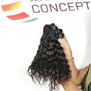Mechones rizados alineados con cutícula virgen 100%, extensiones de tejido Remy de cabello indio, cabello humano de Templo Negro - Product Image 2