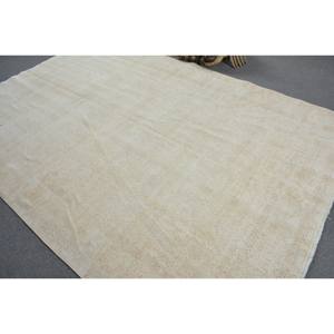 Modern Classic Vintage Turkish <b>Rug</b> 6.9 X 10.3ft Beige Patchwork Design Wool <b>Faux</b> Rabbit <b>Fur</b> Material Latex Rectangle Plush - Product Image 4