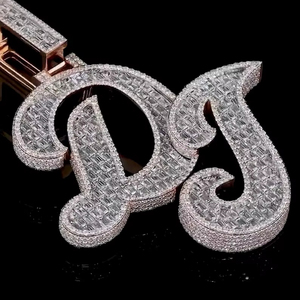 Colgante de Plata de Ley 925 con Moissanita de Corte Esmeralda de 31 Quilates, Chapado en Oro, Estilo Bonito, Engaste de Garra Personalizado, Unisex - Product Image 3