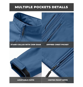 Veste Softshell légère pour homme, doublée de polaire chaude, coupe-vent, imperméable, Softshell - Product Image 2