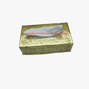 Porte-boîte à mouchoirs élégant en laiton doré fait à la main, distributeur en métal décoratif organisé pour table à manger, bureau, prix abordable - Product Image 1