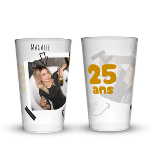 Gobelet personnalisé pour fête d'anniversaire |   Mug personnalisé avec photo |   Plastique écologique sans BPA |   Compatible micro-ondes |   Pas de quantité minimale |   Fabriqué - Product Image 1