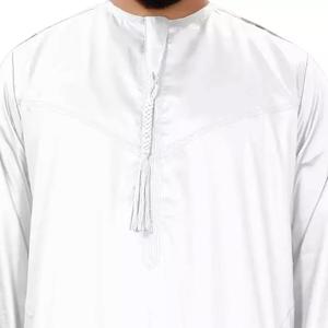 Thobe islamique pour homme, Jubbah à capuche, robe de prière, style arabe saoudien, coton/polyester/laine, décontracté quotidien, formel, quatre saisons - Product Image 6