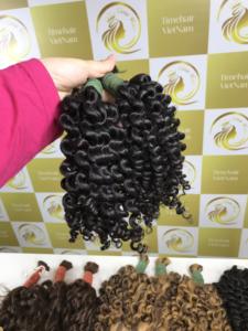 Meilleur prix Super Double 100% pur brut non transformé ondulé vietnamien Remy Extensions de cheveux en vrac cheveux humains avec des vagues profondes lâches - Product Image 2