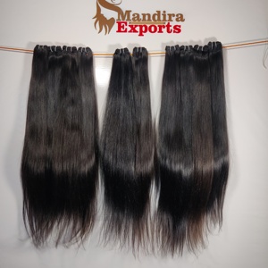 100% máquina sin procesar doble trama virgen negro recto paquetes vietnamita templo Remy extensiones de cabello humano - Product Image 3