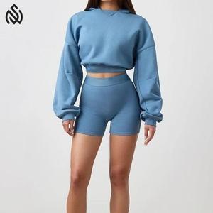 2025 vente chaude femmes ensembles survêtement matériel de haute qualité taille élastique Logo personnalisé ensembles pour femmes - Product Image 6