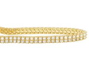 Pulsera de Tenis con Diamantes de Moissanita Chapada en Oro y Plata S925 para Mujer, Regalo para Fiesta, Boda y Compromiso - Product Image 2