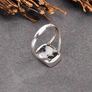 Super septembre vente en gros bague en turquoise de buffle blanc naturel bague en argent sterling 925 pour femmes commande en gros à faible quantité minimale de commande - Product Image 2