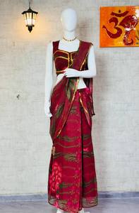 Sari long en georgette douce et élégante, imprimé, facile à draper, séchage rapide, pour les fêtes et les festivals, vente en gros D FASHION GURU - Product Image 5