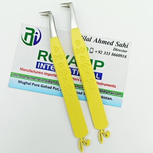 แหนบขนตาปลอมสำหรับบูต90องศาสีเหลือง2025แหนบยึดหัวใจดีไซน์รูปกระต่ายทำจากสเตนเลสสีเหลือง - Product Image 2