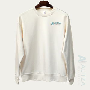 Sweat-shirt à col ras du cou pour homme et femme, Logo imprimé personnalisé, 100% coton, blanc, unisexe, surdimensionné, uni - Product Image 5