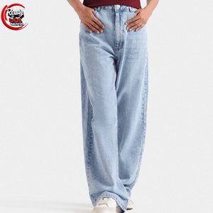 American Ripped Washed Wide Leg <b>Jeans</b> Women's 2025 Spring And Autumn New Fashion - Product Image 1