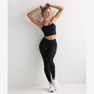Mallas de gimnasio personalizadas para levantamiento de glúteos, pantalones de Yoga de cintura alta para entrenamiento, mallas deportivas para mujer, mallas de yoga con logotipo personalizado, servicio OEM - Product Image 4