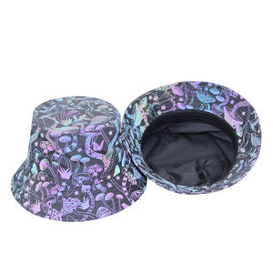 2022 vente en gros unisexe mode imprimé logo bande en cuir coton voyage en plein air haut plat chapeau à large bord - Product Image 6