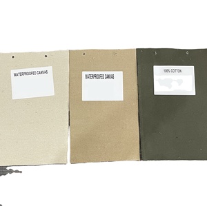 Customized Dyed Waxed Waterproof Duck Canvas Fabric for Tent Tarp 16-OZ Water Resistant <b>Black</b> Green Cotton Canvas Fabric Roll - Product Image 1