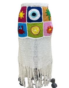 กระโปรงทํางานโครเชต์มือหลายสีดีไซน์เนอร์ที่ไม่ซ้ําใครพร้อมกระโปรงชายหาดโครเชต์ลายแฮนด์เมด - Product Image 1