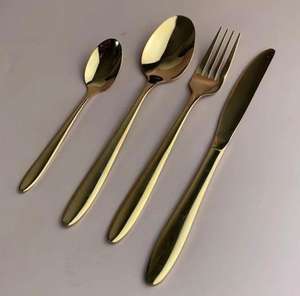 Couverts en acier inoxydable 18/8 brillant et lustré, manche en résine, vaisselle, cuillère, fourchette, pour la maison, l'hôtel, le restaurant, décoration de table - Product Image 3