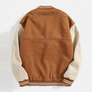 Blouson universitaire grande taille pour homme en coton 100% avec col rabattable, logo frontal, écologique, respirant, pour usage extérieur - Vente en gros - Product Image 2