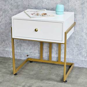 SOVI Modern Design Bedside Cabinet Made of Rubber Wood with Iron Legs TDG68043 - Product Image 3