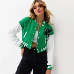 Veste de baseball universitaire en coton 100% personnalisée tendance avec logo pour hommes 2025 Vestes universitaires pour femmes - Product Image 2