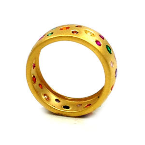 Everyday Wear 925 Sterling Silver Low MOQ Multi Color Gemstones Wedding Wear Fashion <b>Finger</b> <b>Full</b> Band <b>Ring</b> - Product Image 5