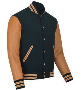 Premium Quality <b>Men's</b> Letterman <b>Bomber</b> <b>Varsity</b> <b>Jacket</b> Genuine Cowhide Leather Waterproof Windproof Breathable Vintage - Product Image 4
