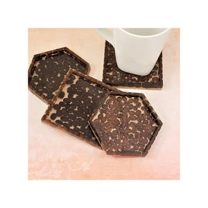 Sous-verre en résine de grains de café, forme carrée et hexagonale, cuisine et table, tasse à la main, dessous de verre, tapis et coussins de meilleure qualité - Product Image 1