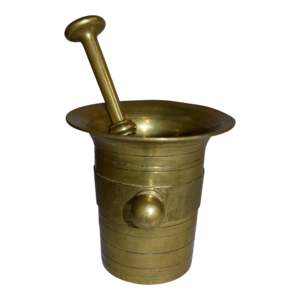 Mortier et pilon en laiton au design vintage pour hôtels et ustensiles de cuisine – Moulin à sel et épices – Direct Fabricant - Product Image 1