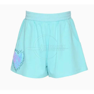 High Quality Ladies Fleece <b>Shorts</b> with Rhinestone <b>Slim</b> <b>Fit</b> and Straight Leg Breathable New Style Wholesale Price for Women - Product Image 1
