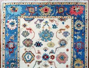 X usine de haute qualité fait à la main moderne 9x12 marine corail laine Oushak tapis ensemble en coton pour salon direct de la turquie - Product Image 2