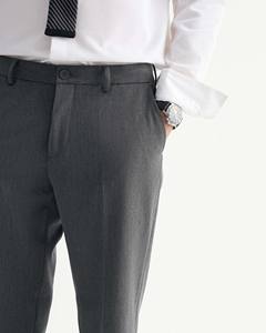 Pantalon formel ajusté pour homme en polyester, rayonne et élasthanne, coupe slim, anti-statique, respirant, lavage à l'eau de Javel, automne, routine - Product Image 6