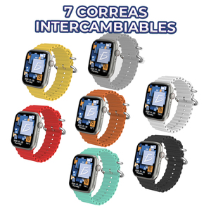 Smartwatch con Schermo HD e 7 Cinturini in Silicone Intercambiabili - Product Image 4