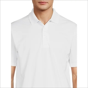 Options de design personnalisables Coton uni à manches courtes pour hommes PK tricoté pour polos Options de design personnalisables Couleur blanche - Product Image 2