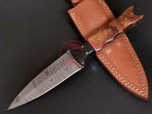 มีดสกินเนอร์เหล็กดามัสกัสทำด้วยมือพร้อมที่จับไม้ปรับแต่งได้คุณภาพระดับพรีเมียม - Product Image 4