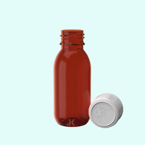 Envase de plástico fabricante vietnamita PET botella de jarabe redonda 90ml con tapa CR ámbar OEM ODM servicio mejor precio M0761 - Product Image 2