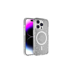 Coque de luxe transparente en TPU scintillant pour iPhone 15 Pro Max compatible MagSafe, en PC violet antichoc, inspirée - Product Image 2