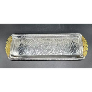 Bandeja y platos de Metal plateado de calidad Superior diseño único diseño de hojas vajilla comida aperitivos bandeja para servir para gran oferta - Product Image 6