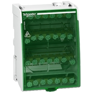 Per SCHNEIDER ELECTRIC LGY410028 Linergy DS Blocco di Distribuzione a Vite 4P-100A-28 Fori Morsettiera - Product Image 1