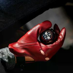 Gants de conduite unisexes en cuir d'agneau véritable rouge classique de dernière génération, doux, respirants et confortables, de haute qualité - Product Image 3