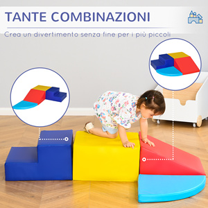 HOMCOM-Juego de 4 bloques de construcción de plástico blando para niños de 1 a 3 años - Product Image 6