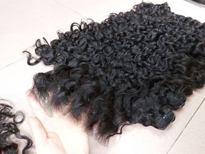 Raw Vietnam Virgin Hair Cuticle Aligned Water Wave Loose <b>Curly</b> <b>Bundle</b> and 13x6 13x7 13x8 Frontal HD High Grade - Product Image 3