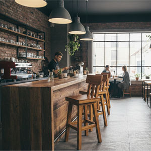 Handmade Natural Suar <b>Wood</b> Modern Minimalist <b>Bar</b> <b>Stool</b> Solid <b>Wood</b> Backrest Multi-functional Dining Cafe Home Hotel Eco-Friendly - Product Image 4