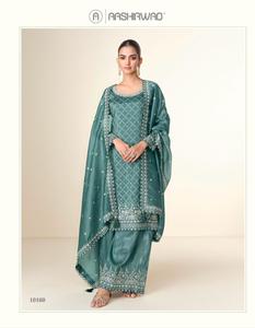 Hot Selling Stylish Premium Lehenga Choli Set <b>Tissue</b> Crush Kurti Palazzo Dupatta Embroidery Work for <b>Wedding</b> Parties Wholesale - Product Image 4