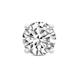 Boucle d'oreille solitaire à quatre griffes avec diamant rond de laboratoire, 1 carat total, couleur F-G, clarté VS, or massif 14K, vendue individuellement - Product Image 1