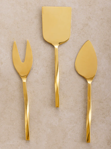 Juego de cuchillos dorados para queso con mango trenzado hecho a mano de metal con logotipo personalizado a un precio asequible - Product Image 5