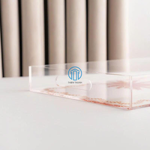 Transparent Acrylic Ramadan <b>Serving</b> <b>Tray</b> with Palm Tree Decorative Clear <b>Plastic</b> Food Organizer for Eid Mubarak Arabian Gift - Product Image 2